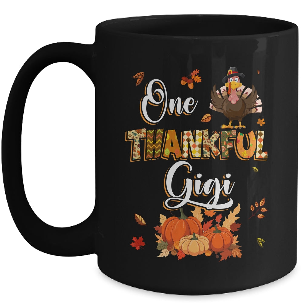 One Thankful Gigi Fall Leaves Autumn Grandma Thanksgiving Mug | siriusteestore
