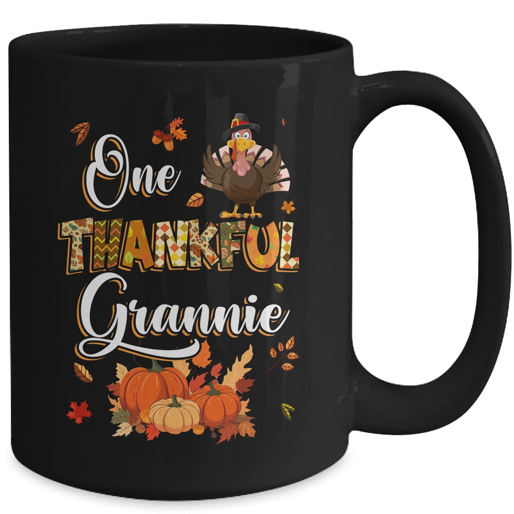 One Thankful Grannie Fall Leaves Autumn Grandma Thanksgiving Mug | siriusteestore