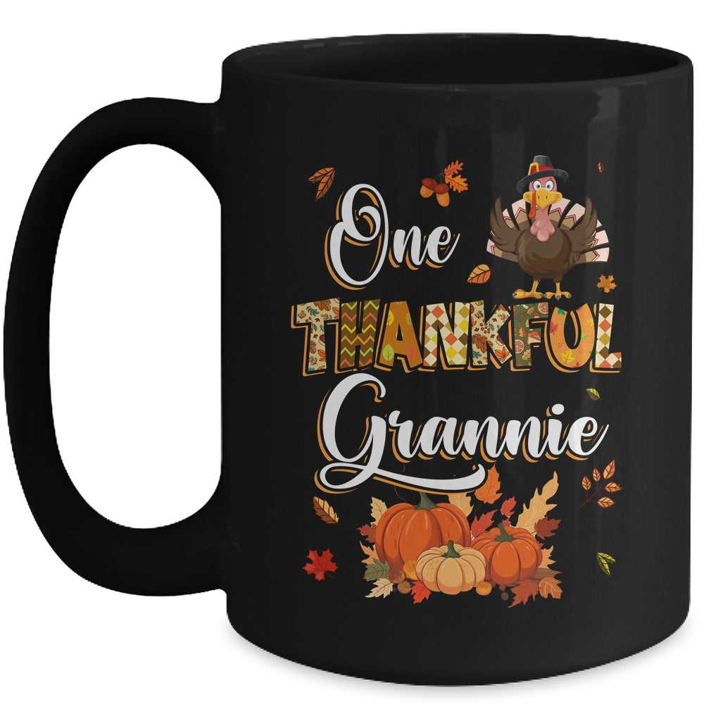 One Thankful Grannie Fall Leaves Autumn Grandma Thanksgiving Mug | siriusteestore