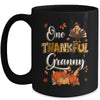One Thankful Granny Fall Leaves Autumn Grandma Thanksgiving Mug | siriusteestore