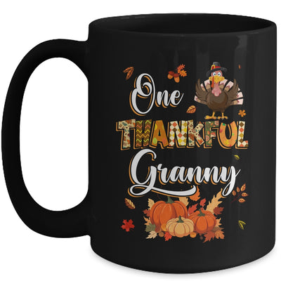 One Thankful Granny Fall Leaves Autumn Grandma Thanksgiving Mug | siriusteestore
