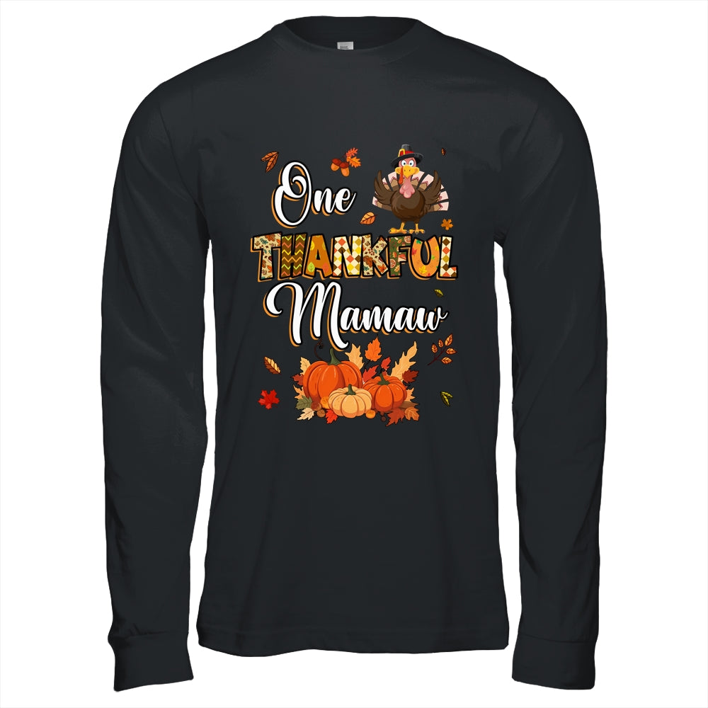 One Thankful Mamaw Fall Leaves Autumn Grandma Thanksgiving Shirt & Hoodie | siriusteestore