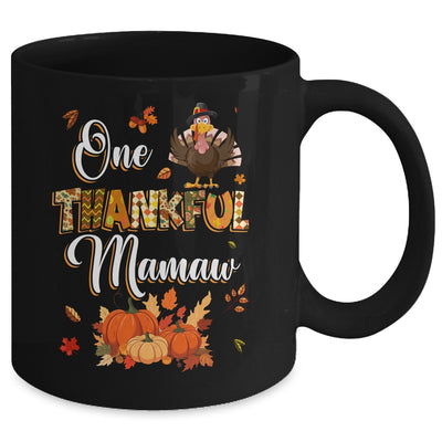 One Thankful Mamaw Fall Leaves Autumn Grandma Thanksgiving Mug | siriusteestore