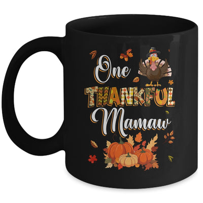 One Thankful Mamaw Fall Leaves Autumn Grandma Thanksgiving Mug | siriusteestore