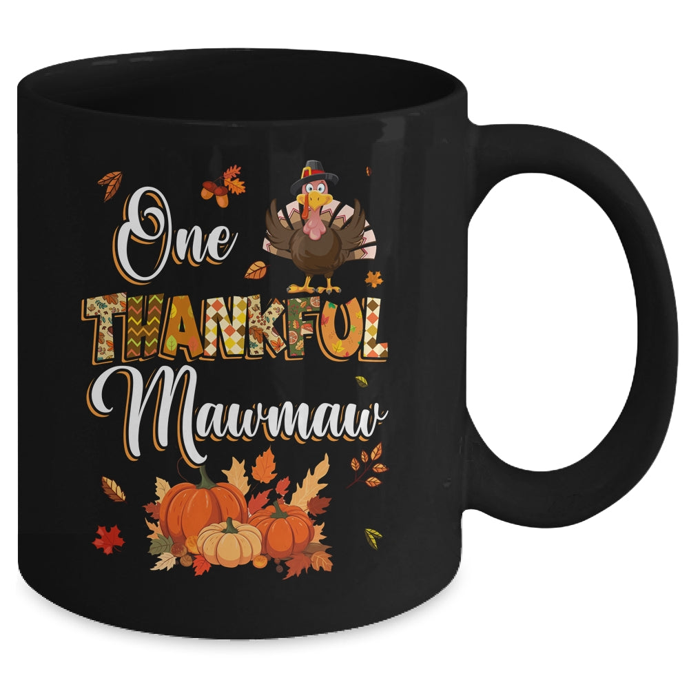 One Thankful Mawmaw Fall Leaves Autumn Grandma Thanksgiving Mug | siriusteestore
