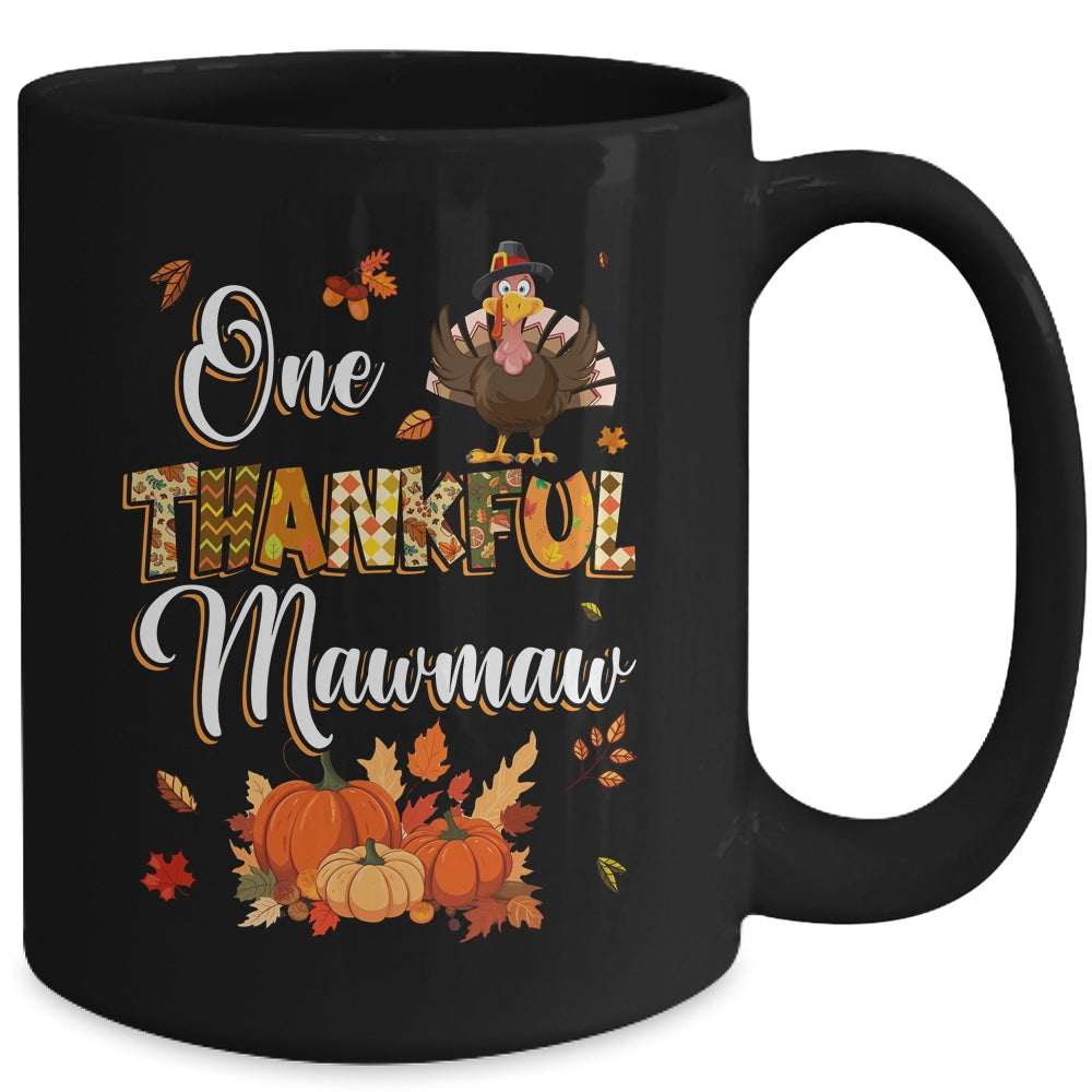 One Thankful Mawmaw Fall Leaves Autumn Grandma Thanksgiving Mug | siriusteestore