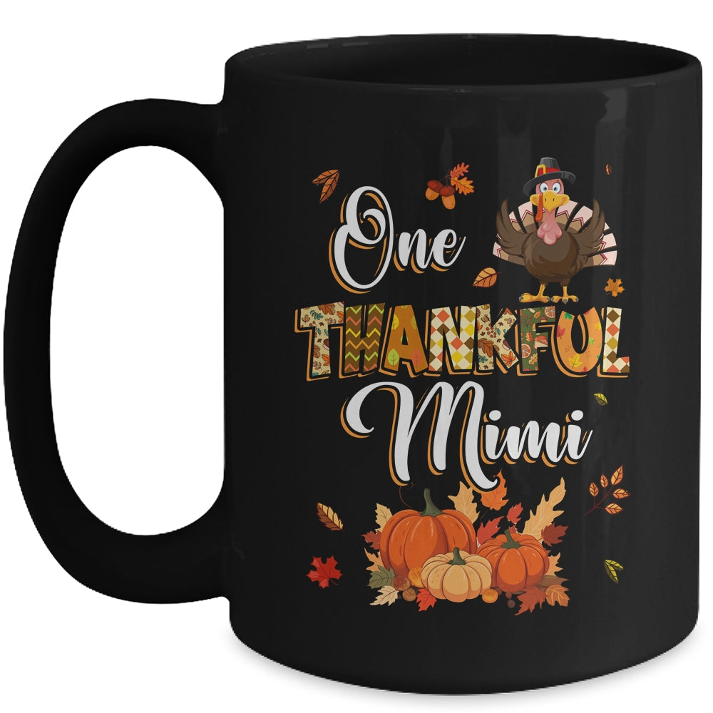 One Thankful Mimi Fall Leaves Autumn Grandma Thanksgiving Mug | siriusteestore