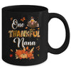 One Thankful Nana Fall Leaves Autumn Grandma Thanksgiving Mug | siriusteestore