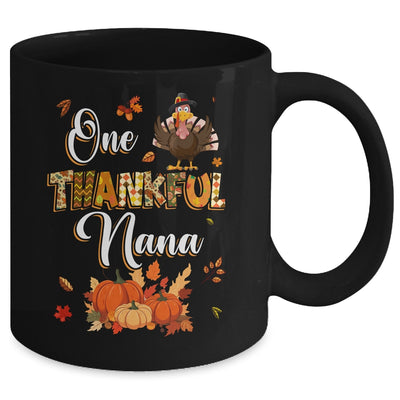 One Thankful Nana Fall Leaves Autumn Grandma Thanksgiving Mug | siriusteestore