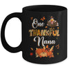 One Thankful Nana Fall Leaves Autumn Grandma Thanksgiving Mug | siriusteestore