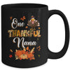 One Thankful Nana Fall Leaves Autumn Grandma Thanksgiving Mug | siriusteestore