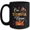 One Thankful Nana Fall Leaves Autumn Grandma Thanksgiving Mug | siriusteestore