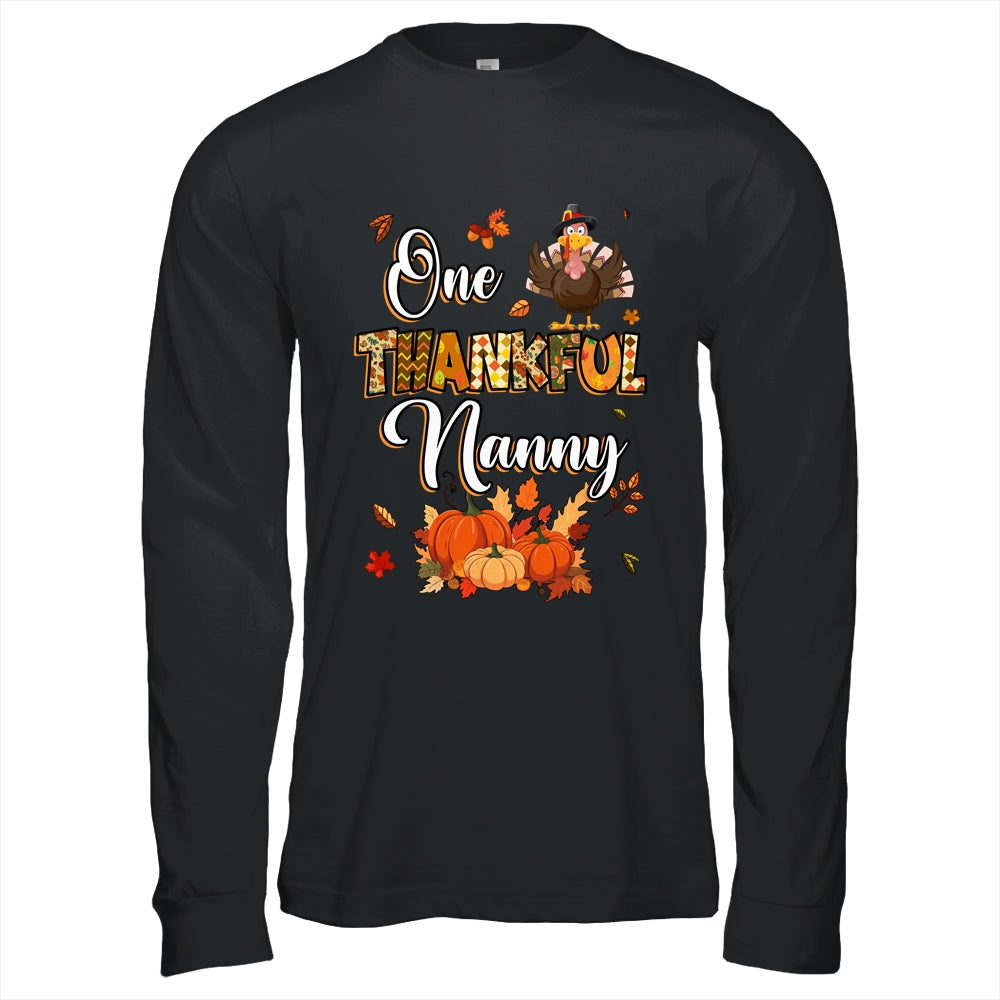 One Thankful Nanny Fall Leaves Autumn Grandma Thanksgiving Shirt & Hoodie | siriusteestore