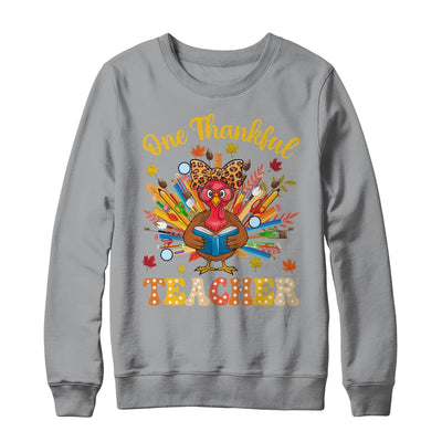 One Thankful Teacher Thanksgiving Cute Turkey Fall Season Shirt & Sweatshirt | siriusteestore