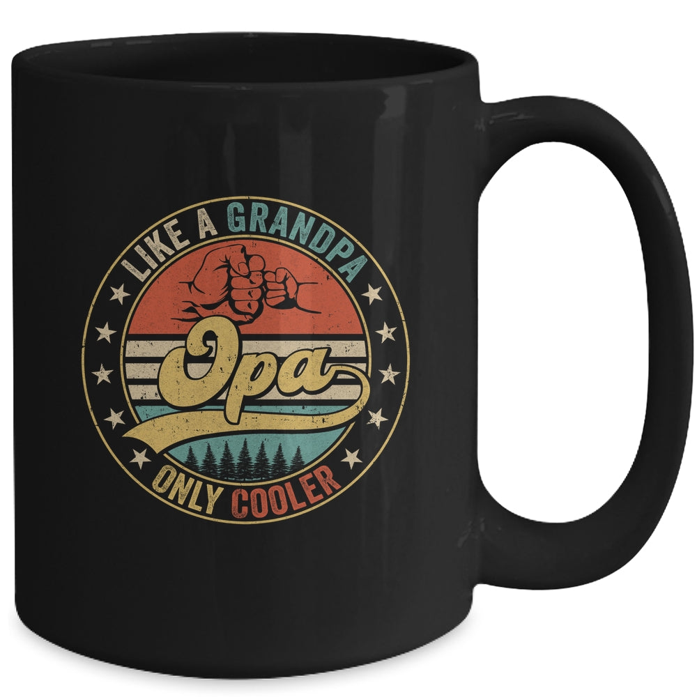 Opa Like A Grandpa Only Cooler Retro Funny Dad Fathers Day Mug | siriusteestore