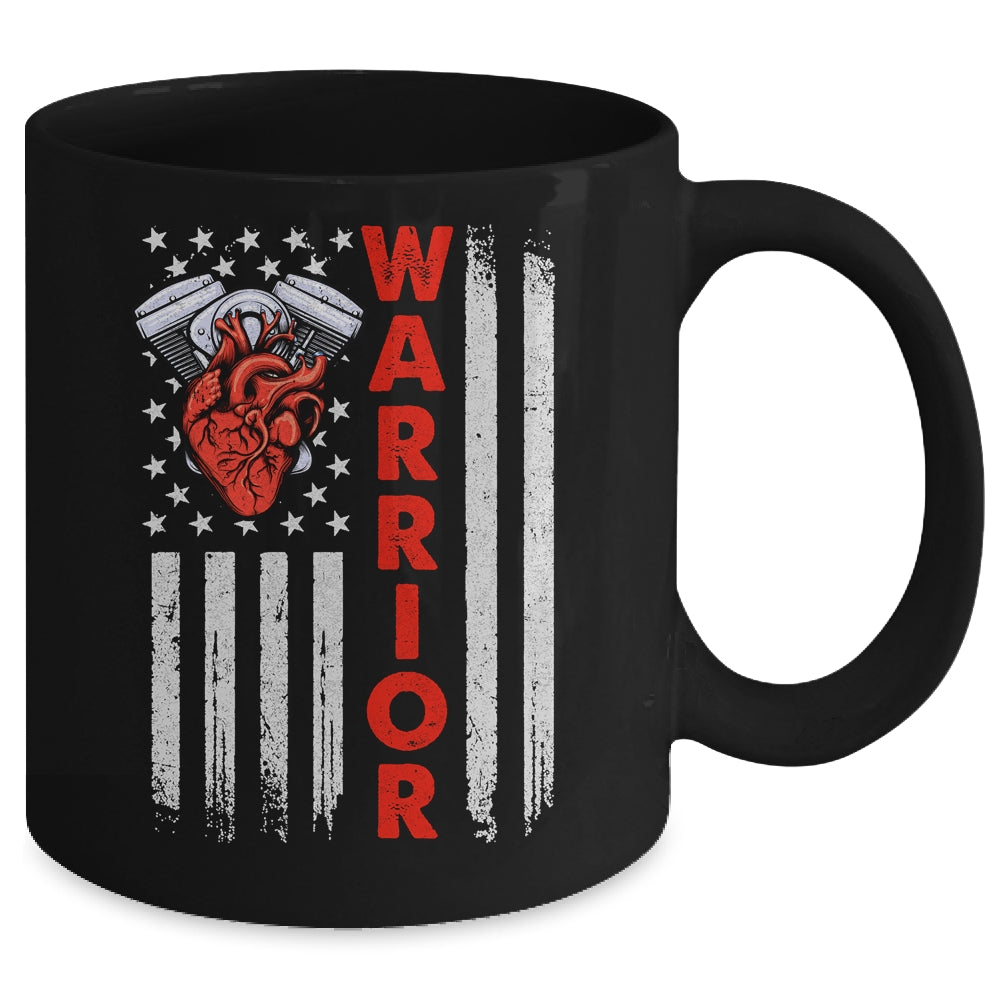 Open Heart Surgery Warrior For Heart Patients Survivor Flag Mug | siriusteestore