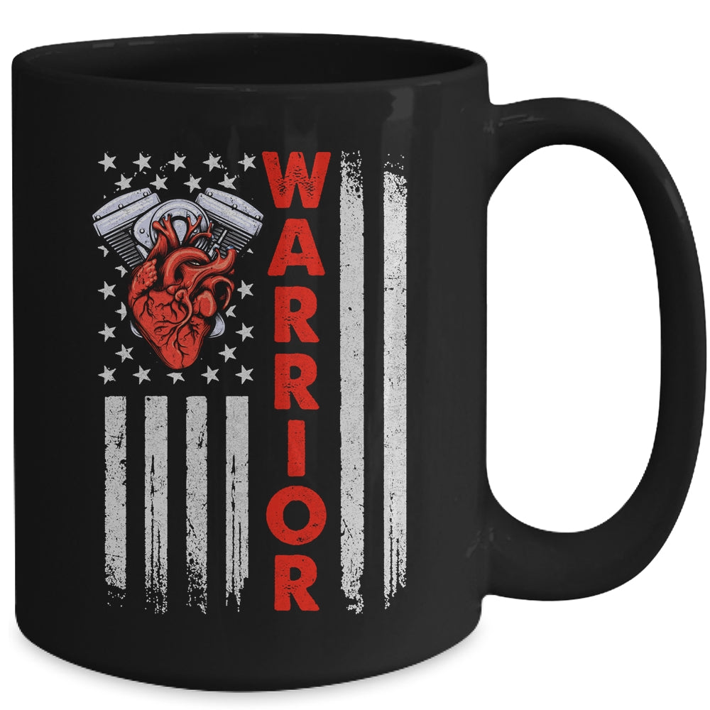 Open Heart Surgery Warrior For Heart Patients Survivor Flag Mug | siriusteestore