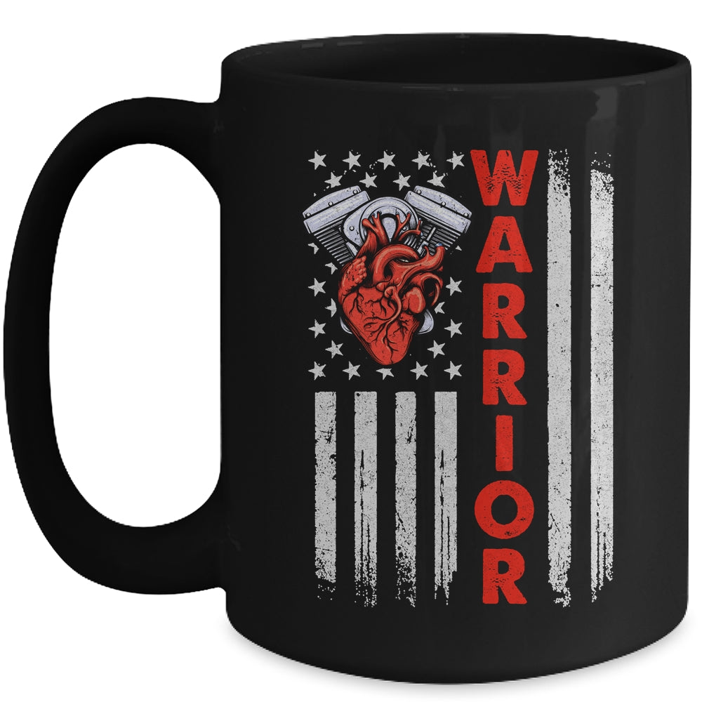 Open Heart Surgery Warrior For Heart Patients Survivor Flag Mug | siriusteestore