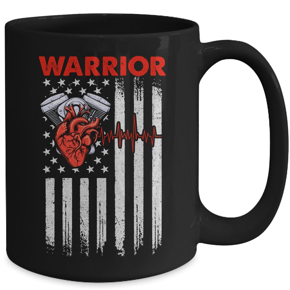 Open Heart Surgery Warrior For Men Women Survivor Flag Mug | siriusteestore