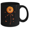 Orange Ribbon Flower Leukemia Awareness Blood Cancer Women Mug | siriusteestore