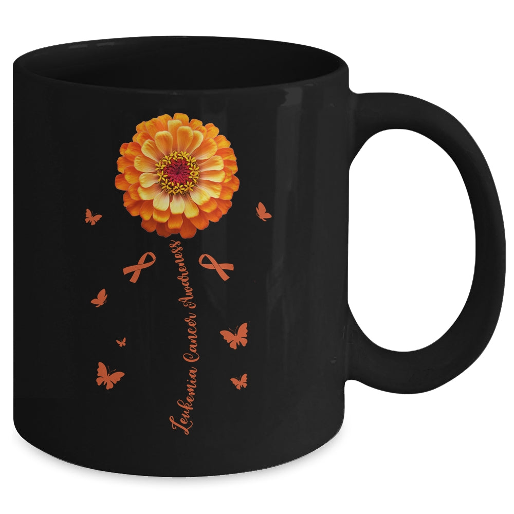 Orange Ribbon Flower Leukemia Awareness Blood Cancer Women Mug | siriusteestore