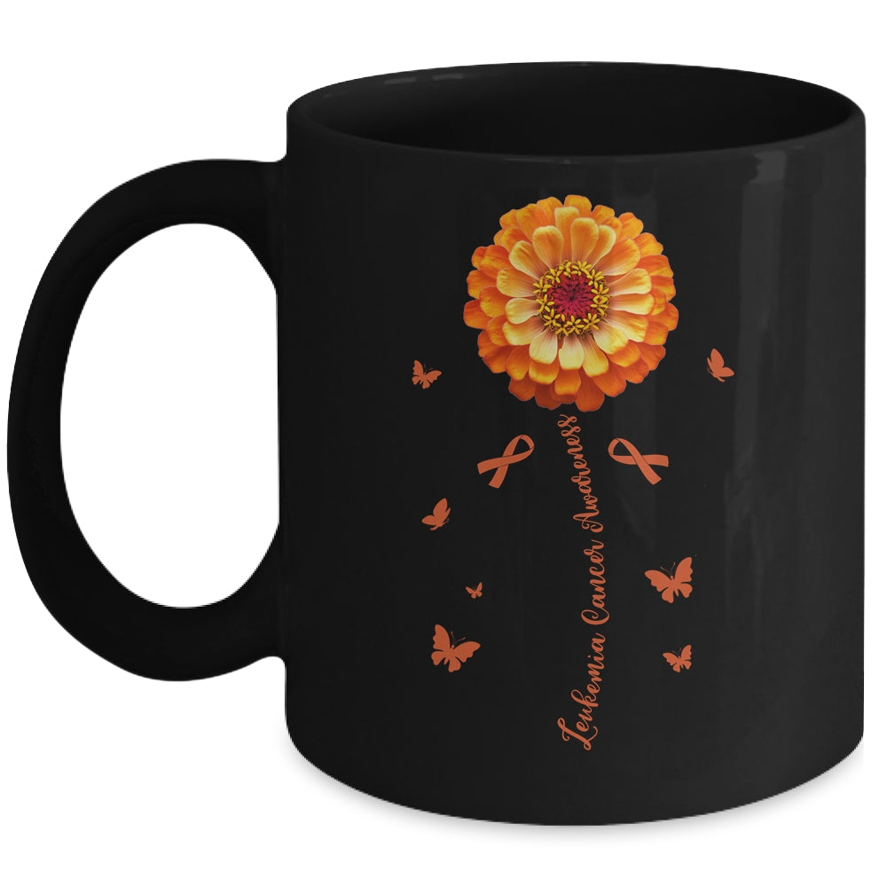 Orange Ribbon Flower Leukemia Awareness Blood Cancer Women Mug | siriusteestore