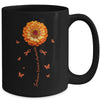 Orange Ribbon Flower Leukemia Awareness Blood Cancer Women Mug | siriusteestore