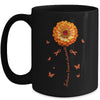 Orange Ribbon Flower Leukemia Awareness Blood Cancer Women Mug | siriusteestore