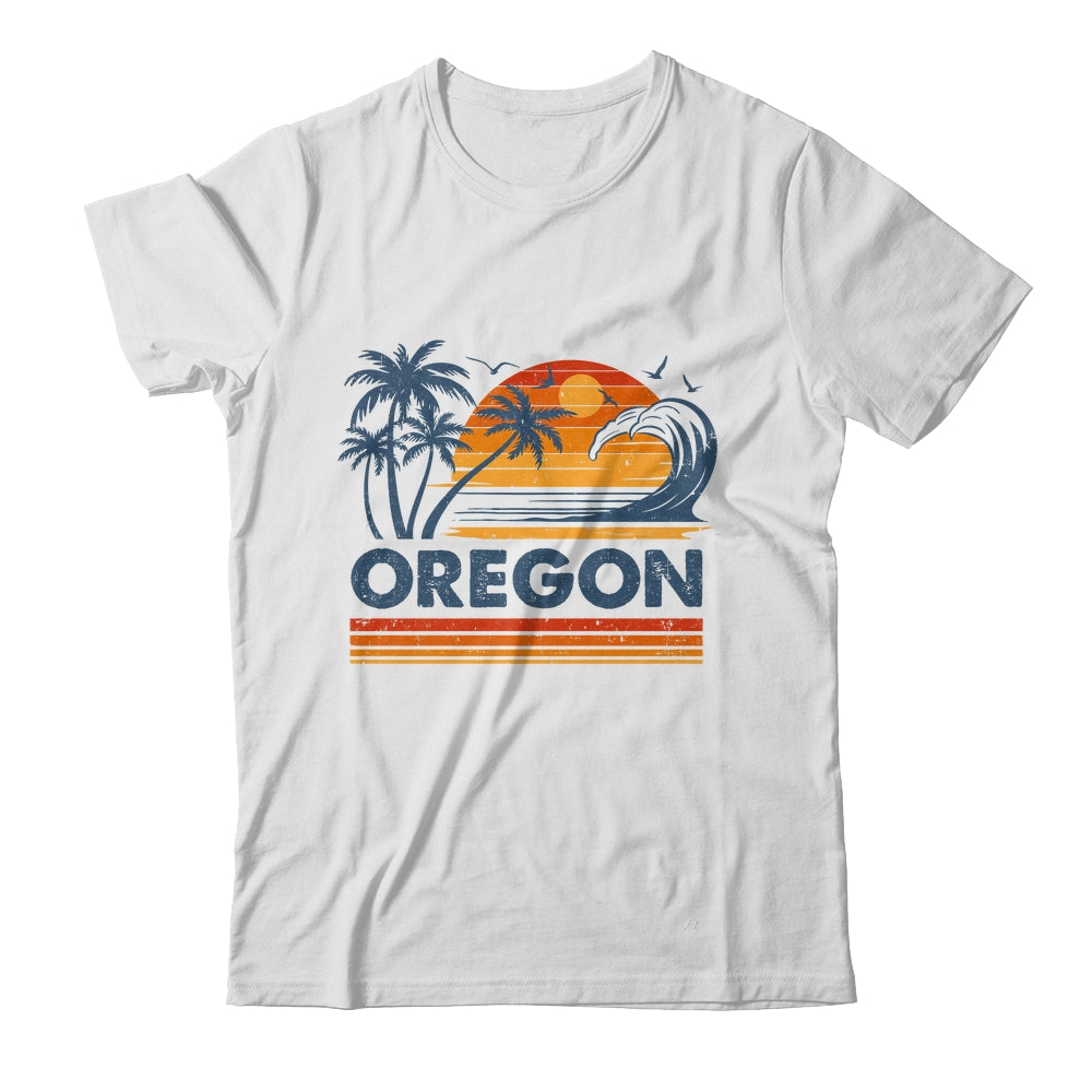 Oregon Vacation Sunset Cute 70s Vintage Retro Beach Shirt & Tank Top | siriusteestore