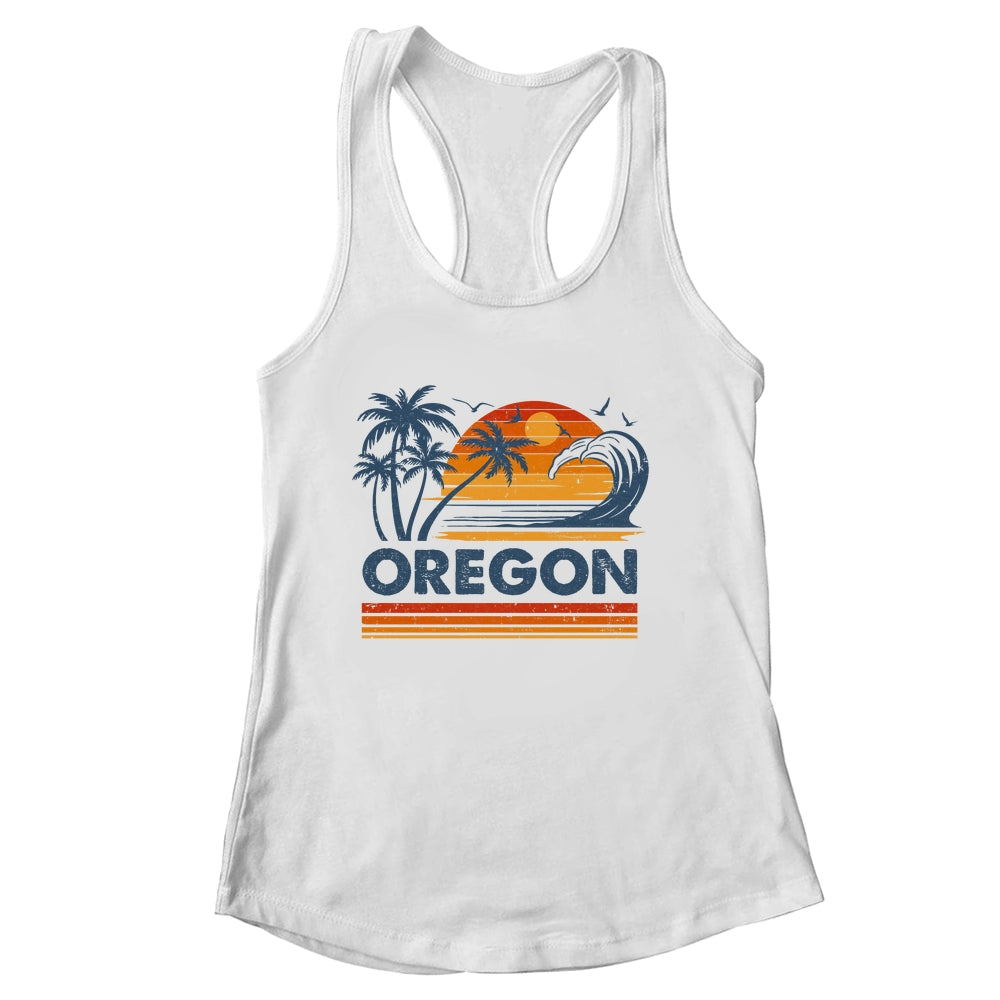 Oregon Vacation Sunset Cute 70s Vintage Retro Beach Shirt & Tank Top | siriusteestore