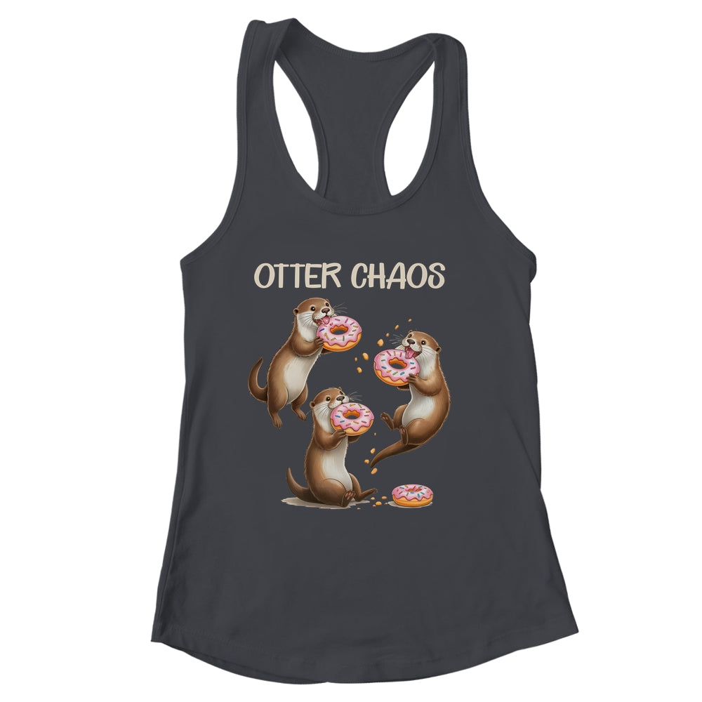 Otter Chaos Funny Sea Otters Doughnut Pun Animal Lover Shirt & Tank Top | siriusteestore