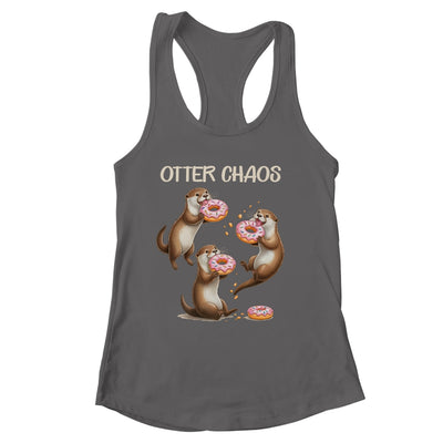 Otter Chaos Funny Sea Otters Doughnut Pun Animal Lover Shirt & Tank Top | siriusteestore