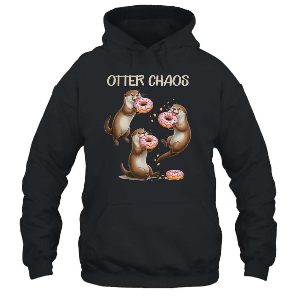 Otter Chaos Funny Sea Otters Doughnut Pun Animal Lover Shirt & Tank Top | siriusteestore