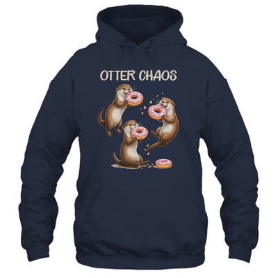 Otter Chaos Funny Sea Otters Doughnut Pun Animal Lover Shirt & Tank Top | siriusteestore