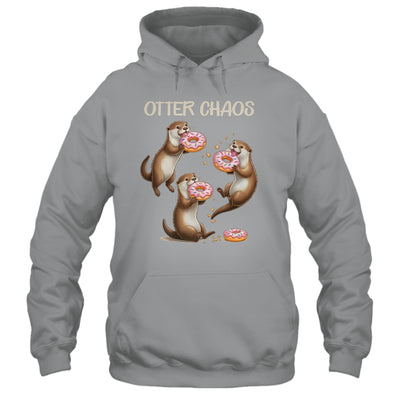 Otter Chaos Funny Sea Otters Doughnut Pun Animal Lover Shirt & Tank Top | siriusteestore
