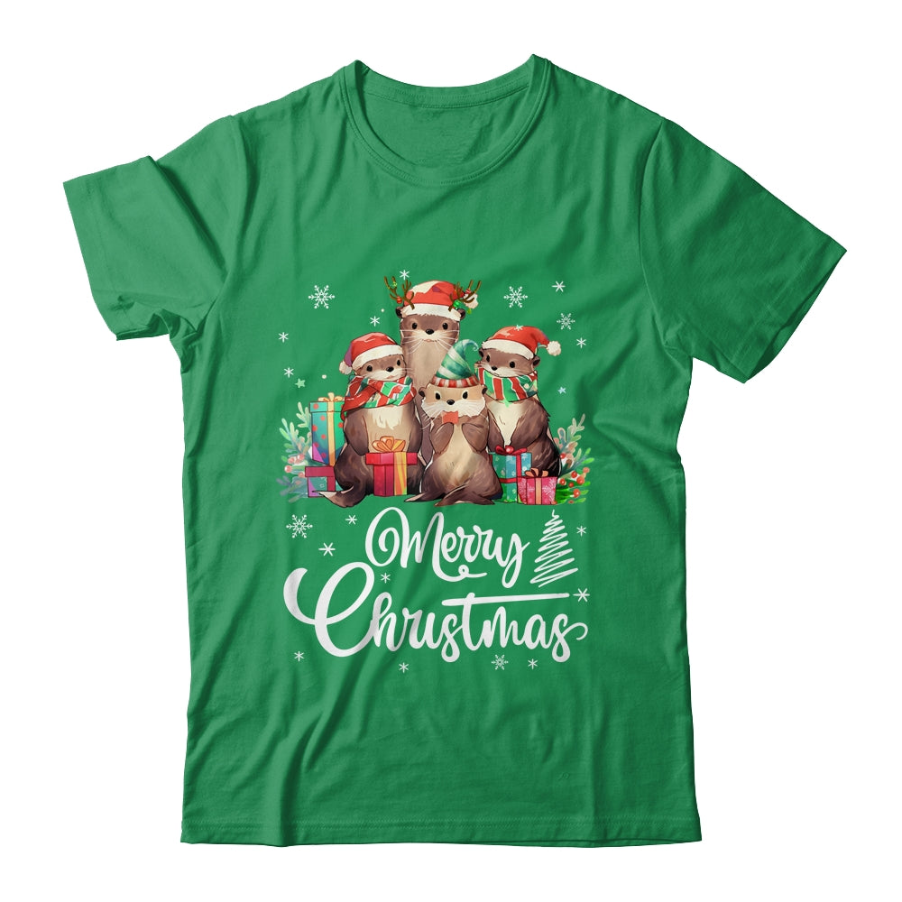 Otter Christmas Funny Xmas Lights Animals Lover Shirt & Sweatshirt | siriusteestore