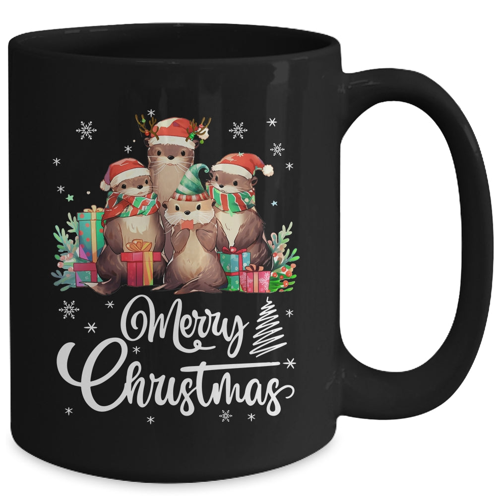 Otter Christmas Funny Xmas Lights Animals Lover Mug | siriusteestore