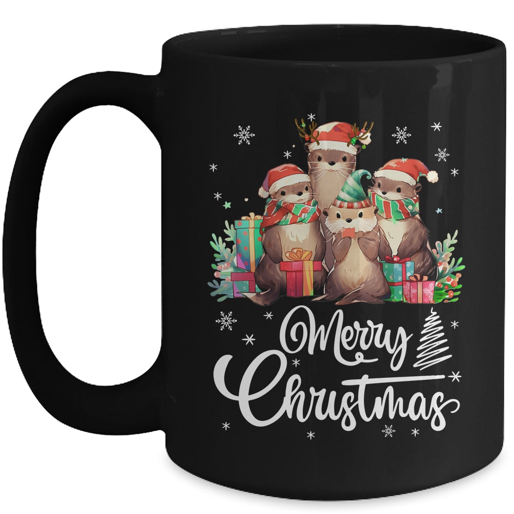 Otter Christmas Funny Xmas Lights Animals Lover Mug | siriusteestore
