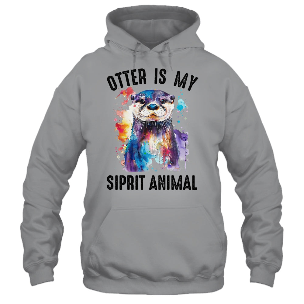 Otter Is My Spirit Animal Funny Graphic Painting Otter Lover Shirt & Tank Top | siriusteestore