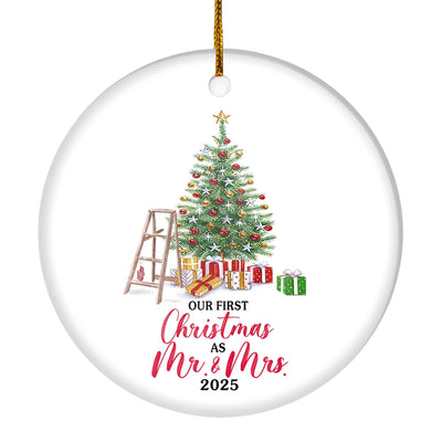 Our First Christmas As Mr And Mrs 2025 Christmas Tree For Wedding Newlywed Couple 2025 Christmas Tree Ornament | siriusteestore