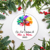 Our First Christmas As Mr And Mrs 2025 Colorful Tree For Wedding Newlywed Couple (16) 2025 Christmas Tree Ornament | siriusteestore