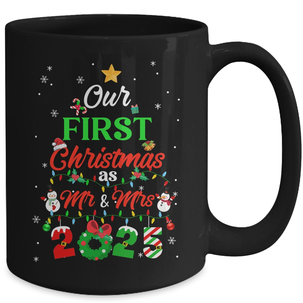 Our First Christmas As Mr And Mrs 2025 Couple Wife Husband Mug | siriusteestore