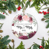 Our First Christmas As Mr And Mrs 2025 Flower For Wedding Newlywed Couple (11) 2025 Christmas Tree Ornament | siriusteestore