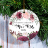 Our First Christmas As Mr And Mrs 2025 Flower For Wedding Newlywed Couple (11) 2025 Christmas Tree Ornament | siriusteestore