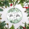 Our First Christmas As Mr And Mrs 2025 Flower Leaf For Wedding Newlywed Couple (14) 2025 Christmas Tree Ornament | siriusteestore