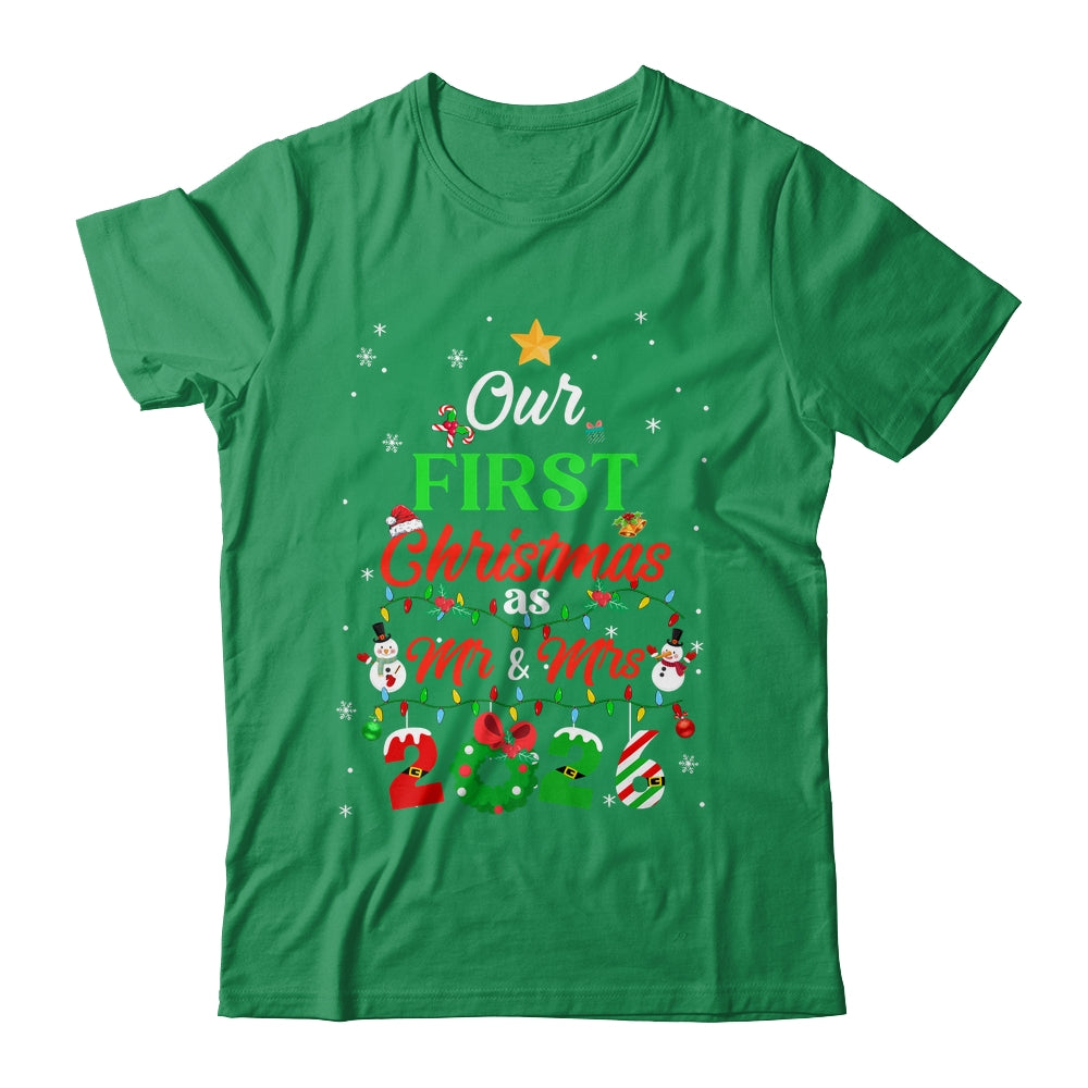 Our First Christmas As Mr And Mrs 2026 Couple Wife Husband Shirt & Sweatshirt | siriusteestore