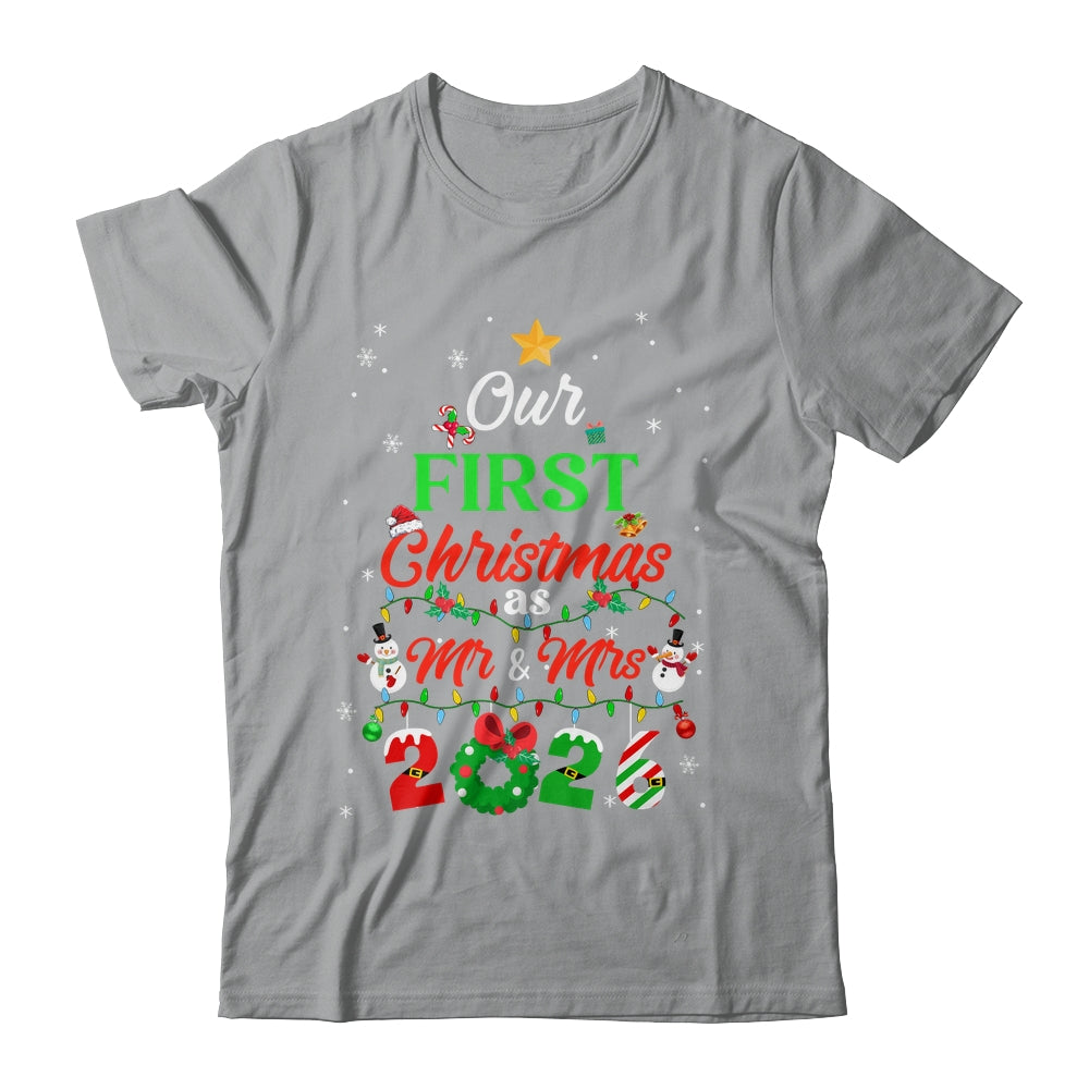 Our First Christmas As Mr And Mrs 2026 Couple Wife Husband Shirt & Sweatshirt | siriusteestore