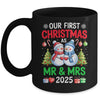 Our First Christmas As Mr & Mrs 2025 Snowman Couple Matching Mug | siriusteestore