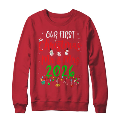 Our First Christmas As Mr Mrs 2026 Funny Christmas Couples Shirt & Sweatshirt | siriusteestore