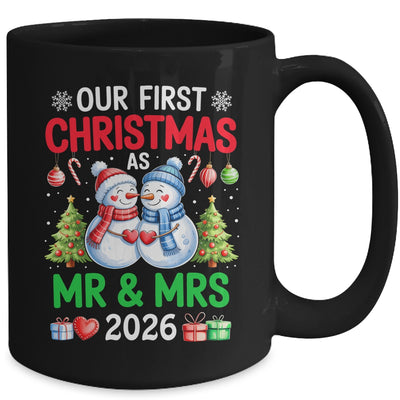 Our First Christmas As Mr & Mrs 2026 Snowman Couple Matching Mug | siriusteestore
